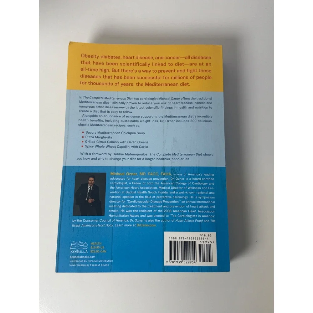 The Complete Mediterranean Diet Michael Ozner MD 500 Recipes Paperback Book